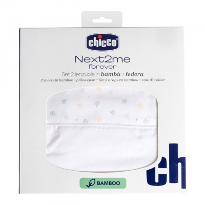 Set Lenzuola Chicco in Bamb&ugrave; per Next2Me Forever - 2pz e federa Foliage