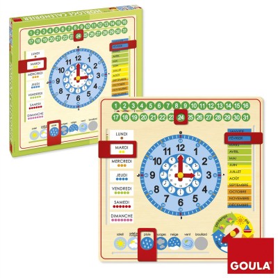 Goula Jouet En Bois Eveil Horloge Calendrier Français Französische Edition