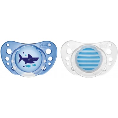 Succhietto Chicco Physio Air Caucciù 2 PZ Azzurro Bianco 16-36m