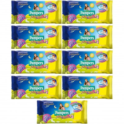 Salviettine Pampers Sole e Luna 9 Confezioni da 60 (540 Pezzi)