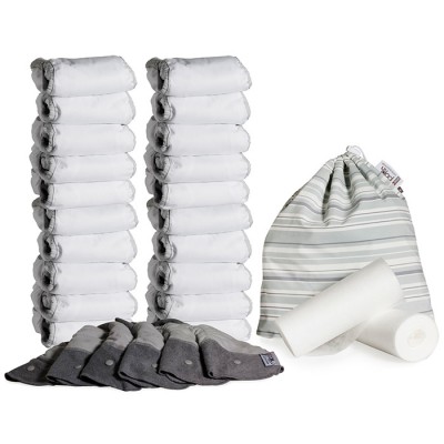 Pop-in Confezione 20 Pannolini Ecologici Lavabili Microfibra Close Parent White Snowball