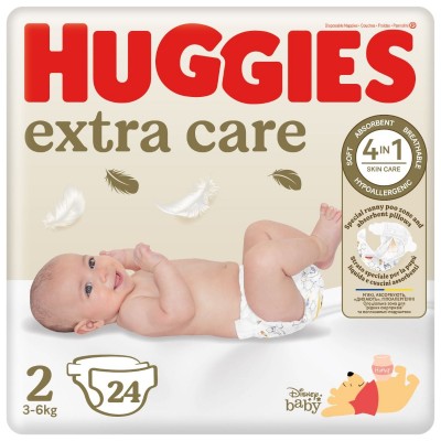 Pannolini Huggies Extra Care 3-6 Kg Misura 2 (24pz)