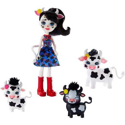 Bambola Mattel Enchantimals Cambrie la Mucca con Cuccioli