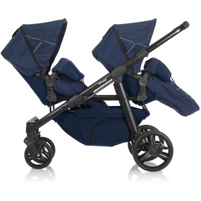 Passeggino Gemellare Brevi Ovo Twin Blue Jeans