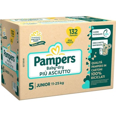 Pannolini Pampers Baby Dry Junior 11-25 Kg Misura 5 (132pz)