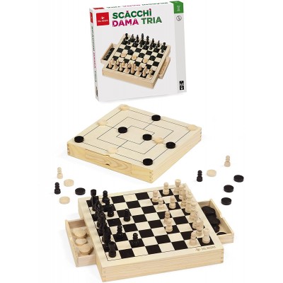 Gioco da Tavolo Dal Negro Scacchi-Dama Tria