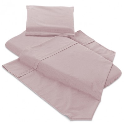 Lenzuoline per Carrozzina Billo e Pallina Sotto Senza Angoli 3 Pz Tinta Unita Rosa