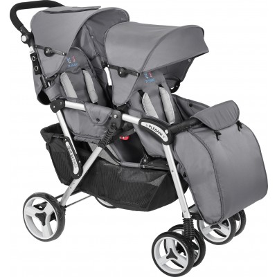 Passeggino Gemellare Plebani Gemini Grigio