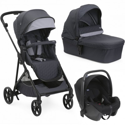Trio Chicco Seety Boston Grey con Seggiolino Kory Essential i-Size Black