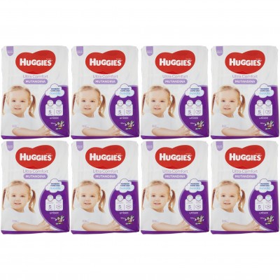 Kit Pannolini Huggies Ultra Comfort Mutandina Mis. 5 12-17 Kg 8 Pacchi da 14 pz