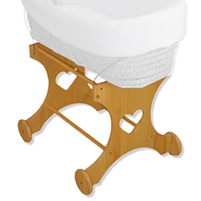 Supporto in Legno per Cesta Willy Cuori Naturale