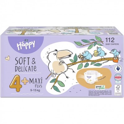 Box Happy Pannolini 4+ Maxi Plus 9-15 Kg (112 pz)