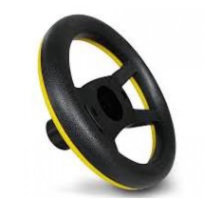 Volante Peg Perego per Trattore e Ruspa John Deere Nero con Ghiera Gialla