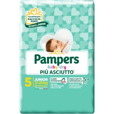 Pannolini Pampers Baby Dry Junior 11-25 Kg Misura 5 (17pz)
