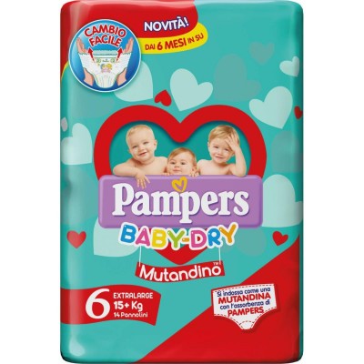 Pannolini Pampers Baby Dry Mutandino 15+ Kg Misura 6 (14pz)
