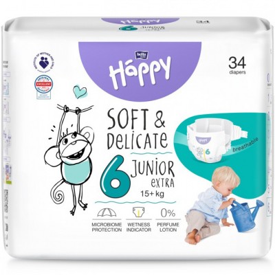Pannolini Happy 6 Junior Extra 15+ Kg (34 pz)