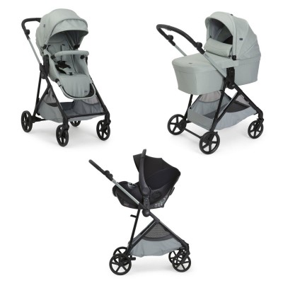 Chicco Seety 2 Trio mit Kory Essential i-Size Sandshell Babyschale, Tragkraft 22 kg