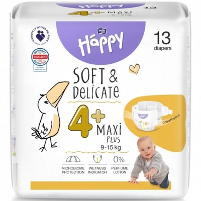 Pannolini Happy 4+ Maxi Plus 9-15 Kg (13 pz)