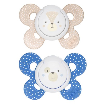 Chicco Physio Comfort Silikon Schnuller 2 Stück Beige Blue 6-16m