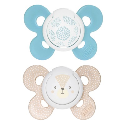 Chicco Physio Comfort Silikon Schnuller 2 Stück Hellblau Beige 6-16m