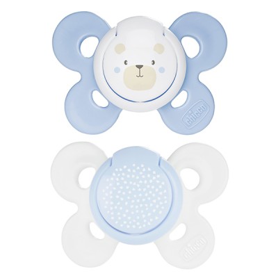 Chicco Physio Comfort Silikon Schnuller 2 Stück Hellblau Weiß 0-6m