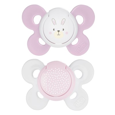 Chicco Physio Comfort Silikon Schnuller 2 Stück Pink Weiß 0-6m