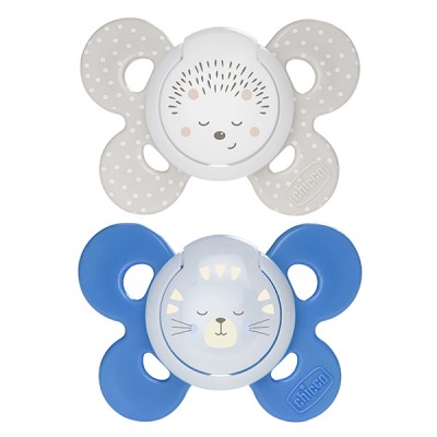 Chicco Physio Comfort Nacht Silikon Schnuller 2 Stück Beige Blau 16-36m