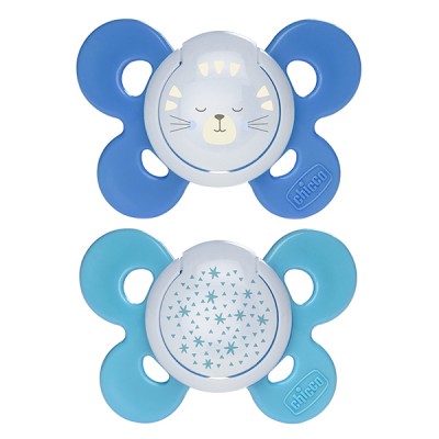 Chicco Physio Comfort Nacht Silikon Schnuller 2pcs Blue Celeste 16-36m