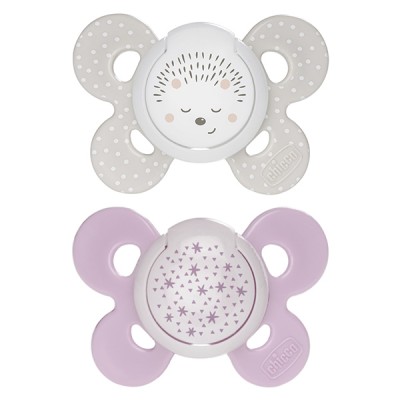 Chicco Physio Comfort Nacht Silikon Schnuller 2 Stück Beige Flieder 16-36m