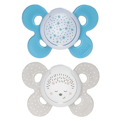 Chicco Physio Comfort Nacht Silikon Schnuller 2 Stück Hellblau Beige16-36m