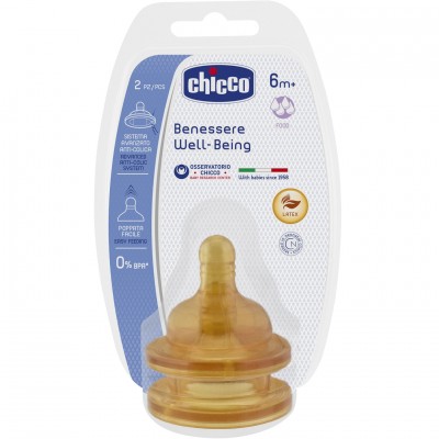 Tettarella Chicco Benessere Flusso Pappa Caucciù 6m+