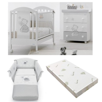 Set Azzurra Design Cuore Stelle Bianco/Grigio 