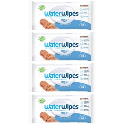 Salviettine Umidificate WaterWipes BIO 60 pz, 4 Confezioni da 60 (240 Pezzi)