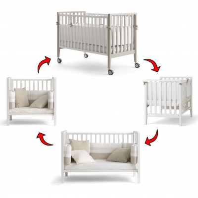 Lettino Evolutivo Co-Sleeping Pali Win Bianco Tortora (Trasformabile da Culla a Lettino a Divanetto a Poltroncina + 2 Materassi + Completo Piumone Evolutivo) Lettino Evolutivo Co-Sleeping Pali Win Bianco Tortora (Trasformabile da Culla a Lettino a Divanetto a Poltroncina + 2 Materassi + Piumone Paracolpi)