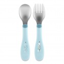 Set Posate Chicco Metal Cutlery in Acciaio 18M+ Azzurro