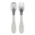Set Posate Chicco Metal Cutlery in Acciaio 18M+ Grigio