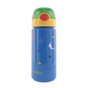 Taza a presión con pajita suave y diseño de surf - 540 ml - azul claro -