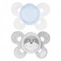 Chicco Physio Comfort Silikon Schnuller 2 Stück Weiß Beige 0-6m