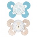Chicco Physio Comfort Silikon Schnuller 2 Stück Hellblau Beige 6-16m