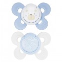 Chicco Physio Comfort Silikon Schnuller 2 Stück Hellblau Weiß 0-6m