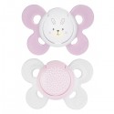 Chicco Physio Comfort Silikon Schnuller 2 Stück Pink Weiß 0-6m