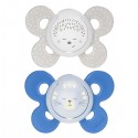 Chicco Physio Comfort Nacht Silikon Schnuller 2 Stück Beige Blau 16-36m