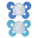 Chicco Physio Comfort Nacht Silikon Schnuller 2pcs Blue Celeste 16-36m