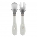 Set Posate Chicco Metal Cutlery in Acciaio 18M+ Grigio