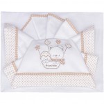 Set Lenzuola Andy & Helen per Maxi Culla Ricamato D81 3 pz Panna