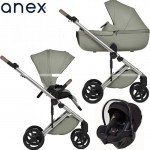 Trio Anex Eli Excite (Navicella,Telaio,Seduta Passeggino,Seggiolino Auto Cosmo e Adattatori per Gruppo 0+)