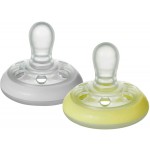Succhietto Tommee Tippee 2 Pz Simile al Seno Materno 0-6m Grigio Giallo
