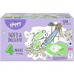 Box Happy Pannolini 4 Maxi 8-14 Kg (124 pz)