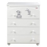 Cassettiera Fasciatoio 4 Cassetti Picci Bo-Bo Bianco