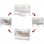 Lettino Evolutivo Co-Sleeping Pali Flippy Bianco (Trasformabile da Culla a Lettino a Divanetto a Poltroncina + 2 Materassi + Piumone Paracolpi)